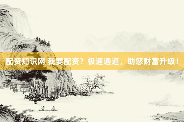 配资知识网 我要配资？极速通道，助您财富升级！