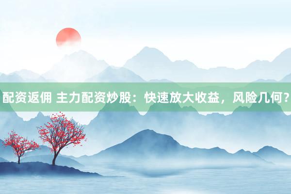 配资返佣 主力配资炒股：快速放大收益，风险几何？