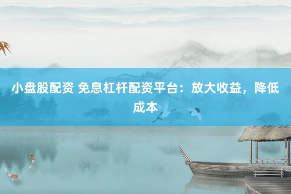 小盘股配资 免息杠杆配资平台：放大收益，降低成本