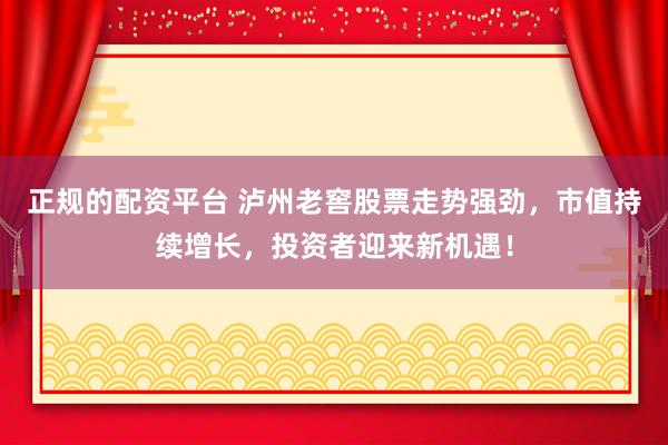 正规的配资平台 泸州老窖股票走势强劲，市值持续增长，投资者迎来新机遇！