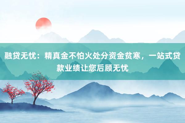 融贷无忧：精真金不怕火处分资金贫寒，一站式贷款业绩让您后顾无忧