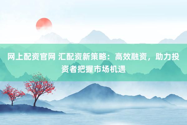 网上配资官网 汇配资新策略：高效融资，助力投资者把握市场机遇