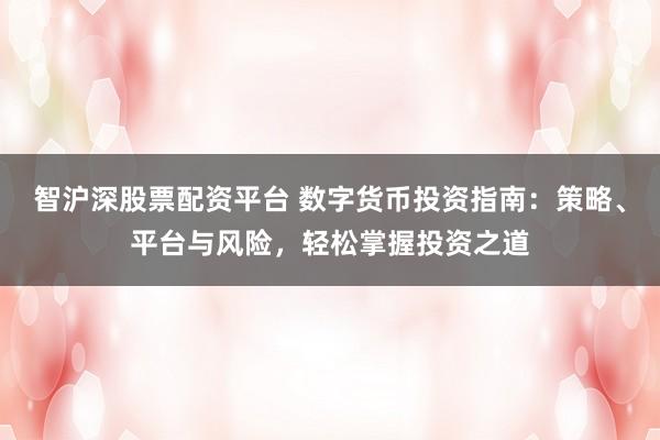 智沪深股票配资平台 数字货币投资指南:策略、平台与风险,轻松掌握投资之道